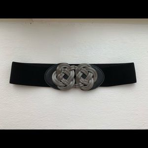 Black Belt with Metal Buckle with Design